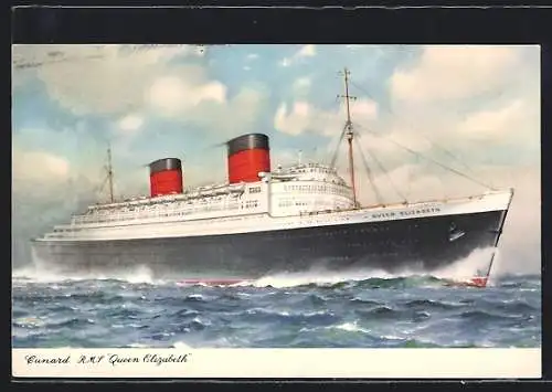 AK Passagierschiff Queen Elizabeth der Cunard Line