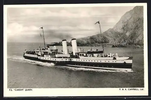 AK Passagierschiff P.S. Cardiff Queen in voller Fahrt
