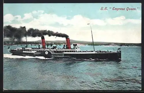 AK Dampfer SS Empress Queen verlässt in voller Fahrt die Bucht