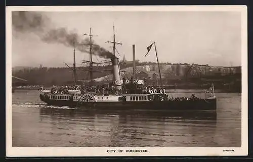 AK Dampfer City of Rochester in Fahrt
