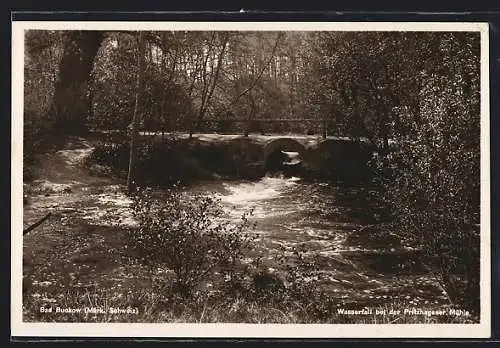 AK Bad Buckow, Wasserfall bei der Pritzhagener Mühle