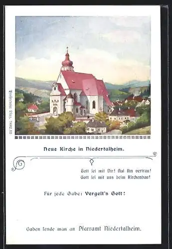 AK Schwanenstadt, Niedertalheim, Ansicht der Kirche