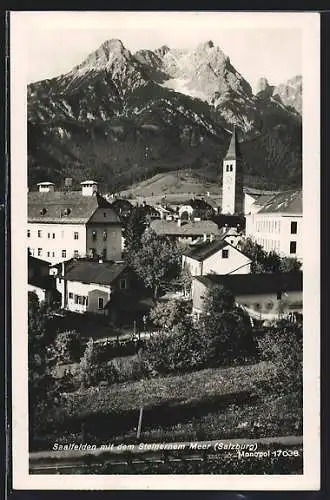 AK Saalfelden, Teilansicht mit dem Steinernem Meer
