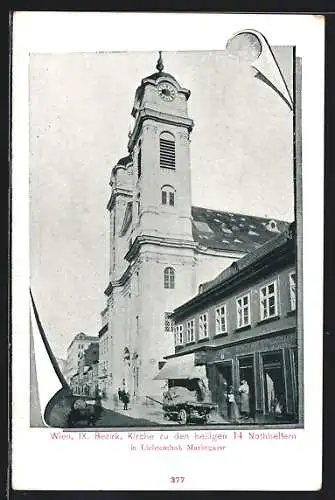 AK Wien-Lichtental, Kirche zu den heiligen 14 Nothelfern in der Marktgasse