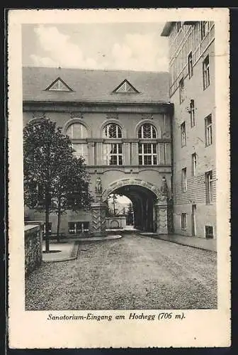 AK Grimmenstein, Hochegg, Eingang zum Sanatorium