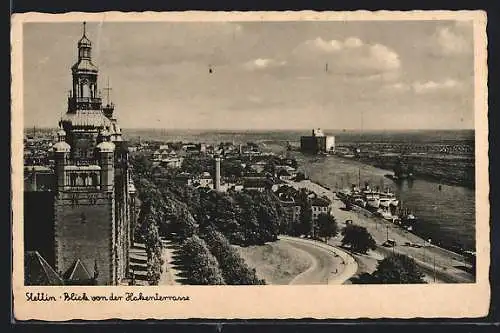 AK Stettin, Blick von der Hakenterrasse