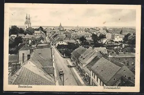 AK Bentschen, Strassenpartie mit Blick zur Kirche