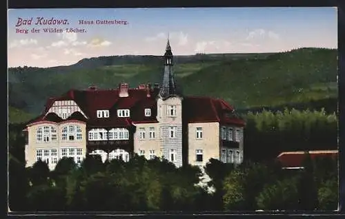 AK Bad Kudowa, Haus Guttenberg, Berg der Wilden Löcher