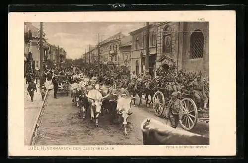 AK Lublin, Vormarsch der österreichischen Armee