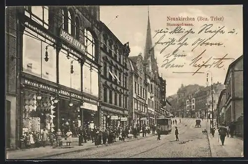 AK Neunkirchen /Bez. Trier, Strassenbahn in der Stummstrasse