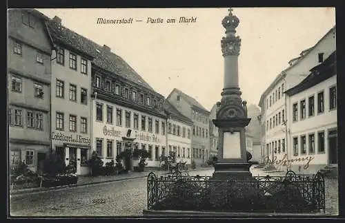AK Münnerstadt, Partie am Markt mit Gasthaus Fränkischer Hof