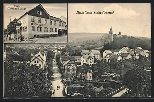 AK Michelbach / Aar, Hotel Deutsches Haus, Ortspanorama