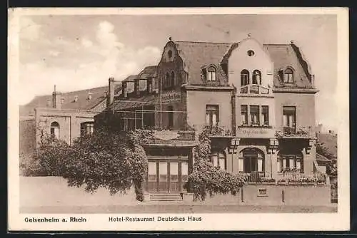 AK Geisenheim a. Rhein, Hotel-Restaurant Deutsches Haus Wilh. Reis Witwe