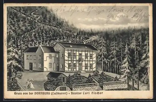 Künstler-AK Dornburg / Westerw., Gasthaus zur Dornburg Carl Fischer