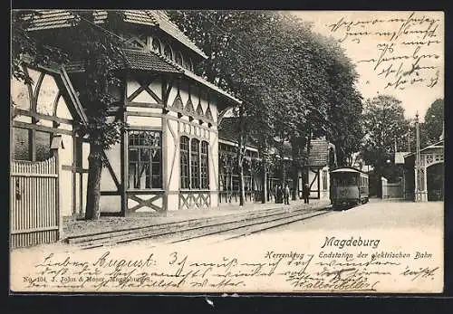 AK Magdeburg, Herrenkrug, Endstation der elektrischen Bahn