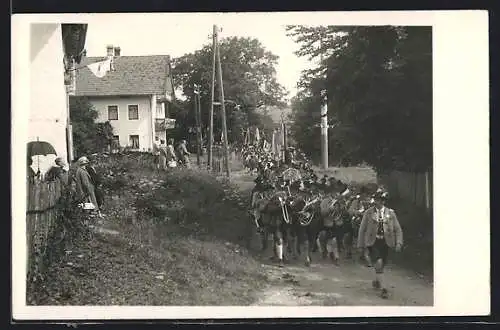 Foto-AK Neustetten /Flachschanden, Schützenfest 1928, Strassenumzug