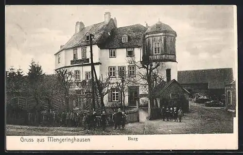 AK Mengeringhausen, Gasthaus zur Burg mit Kindern