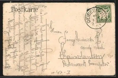 Künstler-AK Neustadt a. d. Haardt, Kartell der pfälzischen Gymnasial-Absolvien 1909, Ritterhelm mit Wappen