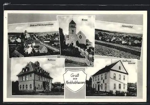 AK Heckholzhausen, Gasthaus Schmidt, Weilburgerstrasse, Ortsansicht