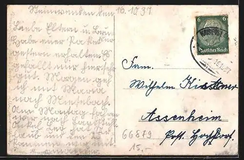 AK Steinwenden /Pfalz, Hauptstrasse, Strassenpartie mit Römerturm, Totalansicht