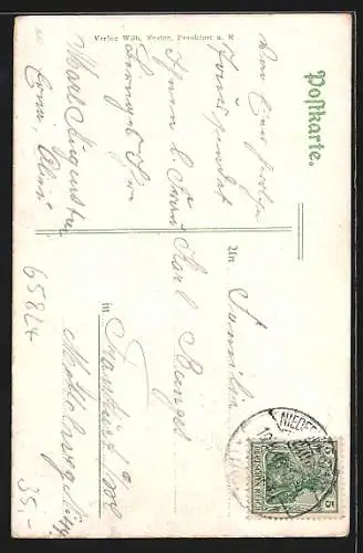 AK Schwalbach / Taunus, Gasthaus zum Hirsch, Inh. Ferdinand Krauss, Frontansicht u. Garten