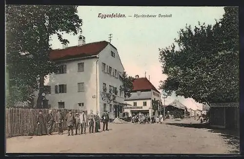 AK Eggenfelden, Strassenpartie in der Pfarrkirchener Vorstadt mit Verlagshaus