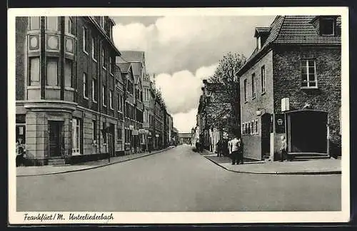 AK Unterliederbach, Strassenpartie mit Gasthaus und Geschäften