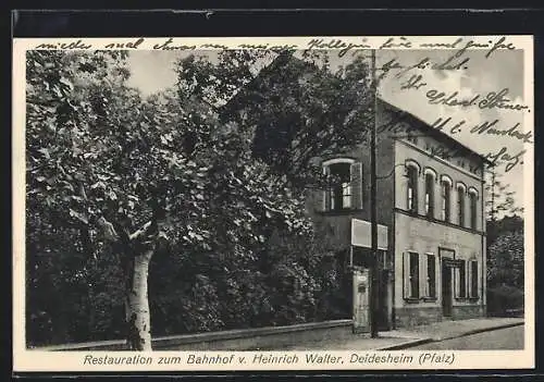 AK Deidesheim /Pfalz, Restaurant zum Bahnhof von Heinrich Walter