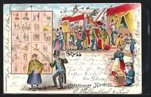 Lithographie Völklingen, Szenen von der Völklinger Kirmes