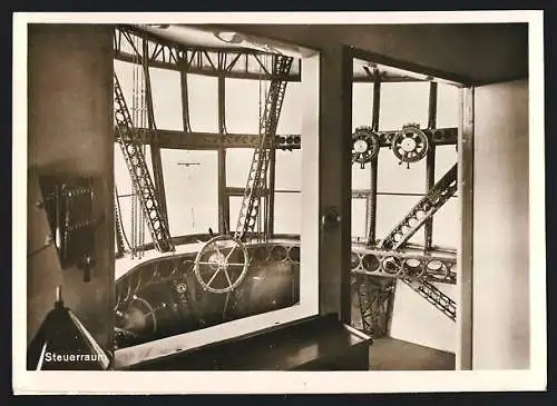 AK Steuerraum eines Zeppelins