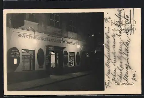 AK Wien, Gastwirtschaft zum alten Fleischmarkt v. Wilhelm Marhold, Fleischmarkt 9