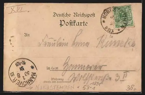 Vorläufer-Lithographie Nordstemmen, 1891, Marienberg mit Anlagen