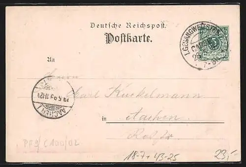 Künstler-AK Cassel, Gesangswettstreit Deutscher Männervereine 1899, Festhalle, Sängerfest, Ganzsache