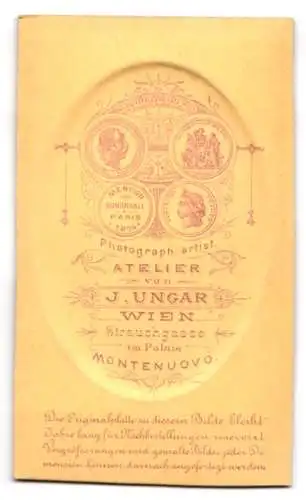 Fotografie J. Ungar, Wien, Strauchgasse, Eleganter Herr mit Vollbart und Fliege