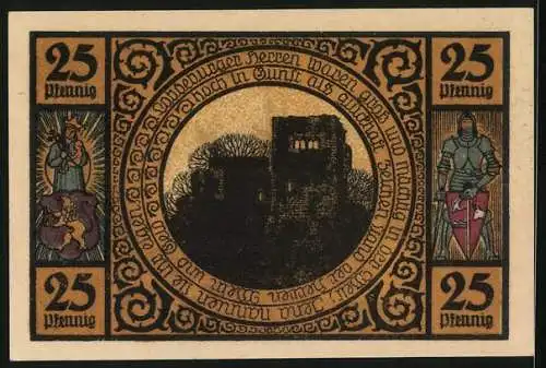 Notgeld Lobeda 1921, 25 Pfennig, Die alte Lobedaer Kirche