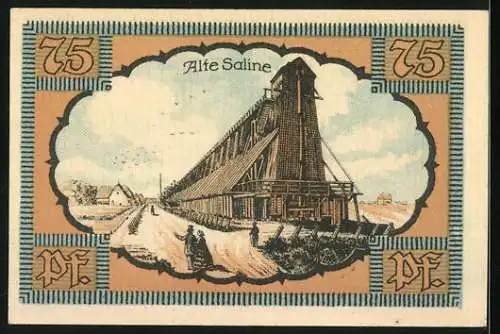 Notgeld Kolberg /Ostsee 1921, 75 Pfennig, Die alte Saline