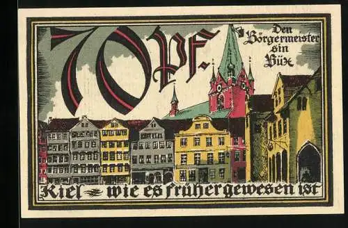 Notgeld Kiel 1921, 70 Pfennig, Kieler Herbstwoche für Kunst und Wissenschaft, Ortspartie