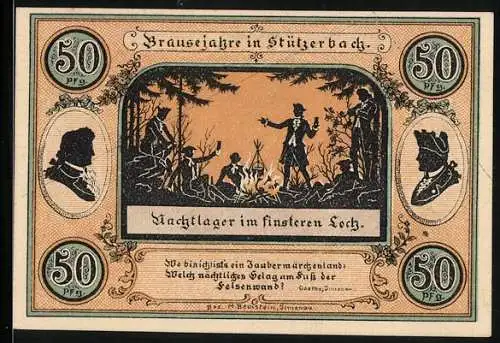 Notgeld Stützerbach 1921, 50 Pfennig, Nachtlager im finsteren Loch