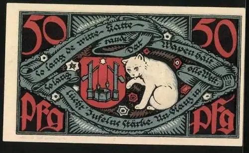 Notgeld Bad Salzuflen 1921, 50 Pfennig, Konterfei von Eduard Hoffmann