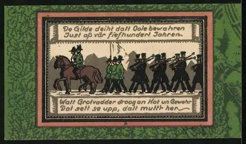 Notgeld Wildeshausen i. Oldenburg 1921, 1 Mark, Kapitelhaus, Parade