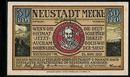 Notgeld Neustadt / Mecklenburg, 1921, 50 Pfennig, Die alte Burg