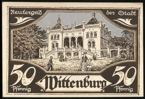 Notgeld Wittenburg i. M. 1922, 50 Pfennig, Rathaus, Drachen