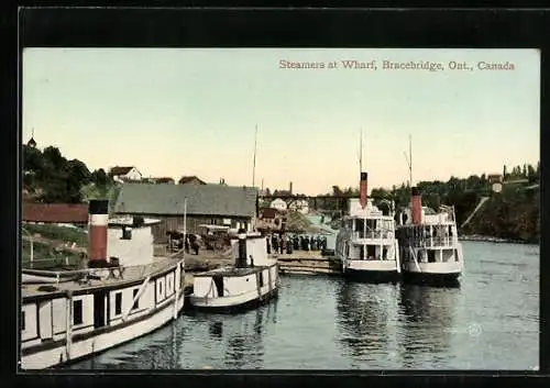 AK Bracebridge /Ont., Steamers at Wharf
