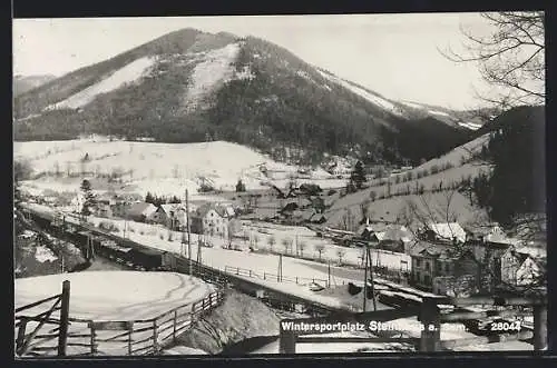 AK Steinhaus am Semmering, Ortsansicht im Winter