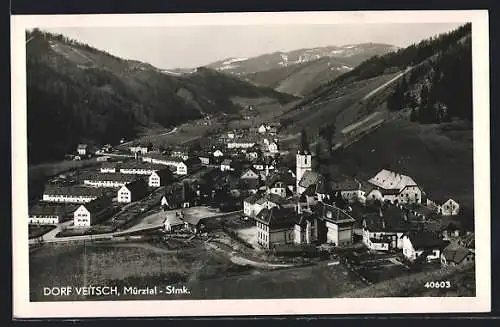 AK Veitsch /Mürztal, Dorf Veitsch mit Umgebung aus der Vogelschau