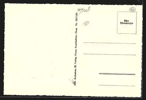 AK Spital am Semmering, Totalansicht mit Landstrasse aus der Vogelschau