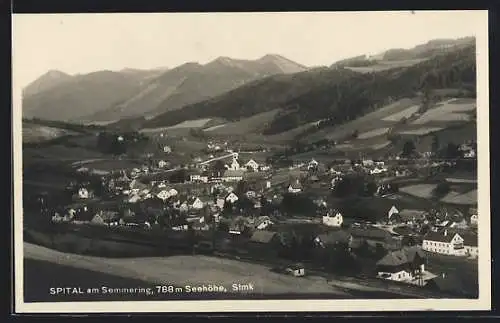 AK Spital am Semmering, Gesamtansicht mit Bergpanorama