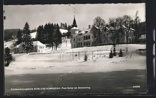AK Spital am Semmering, Kindererholungsheim Schloss Sommerau im Winter