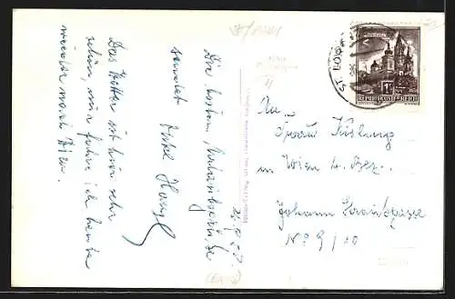 AK St. Lorenzen i. Mürztale, Ortsansicht mit Blick in die Berge