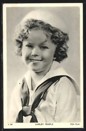 AK Schauspielerin Shirley Temple im Marine-Look